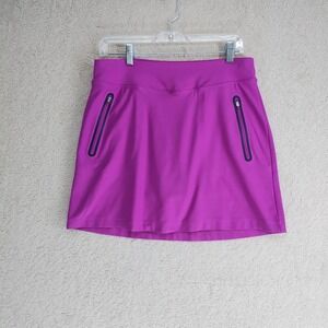 Nike Golf Skort Womens M Dri-FIT Inner Shorts Zipper Magenta Lightweight